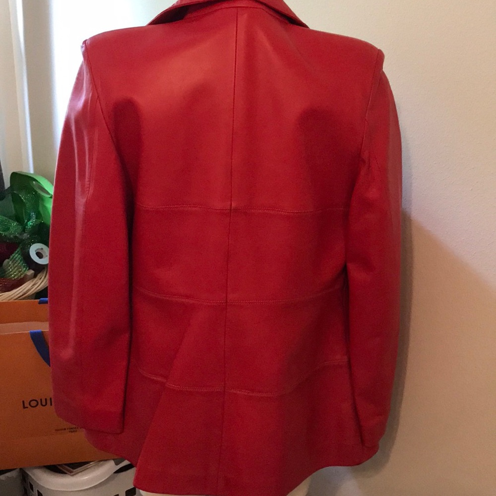 Red Leather Jacket 🧥😍 - Picture 6 of 6